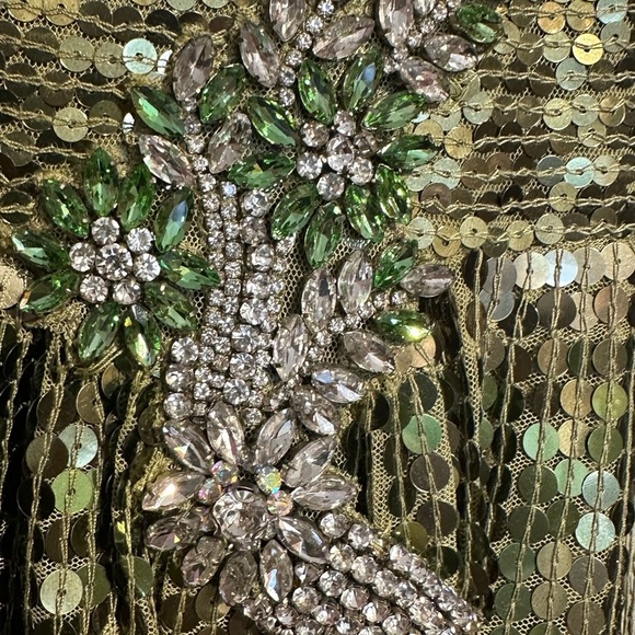 (252) ❤️ BNWT MAC DUGGAL SEQUINED BUTTERFLY SLEEVE WRAP OVER A LINE GOWN #10773 - Picture 12 of 14